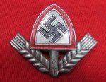 German WWII RAD Enlisted Metal Hat Insignia