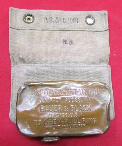  US WWI Bandage & Pouch, 1918 Dated Pouch, 1910 Dated Bandage — image 3