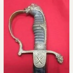 German Imperial Era, Artillery Officer Lionhead Sword, Eisenhauer Marked Blade