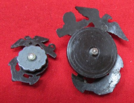  US WWII P1937 'Plastic' USMC Enlisted Cap & Right Collar Insignia — image 3