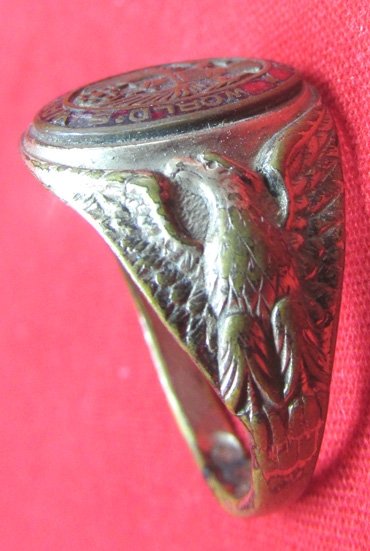  US WWI Army Veterans Mans Ring 1918, Gold Plate — image 4