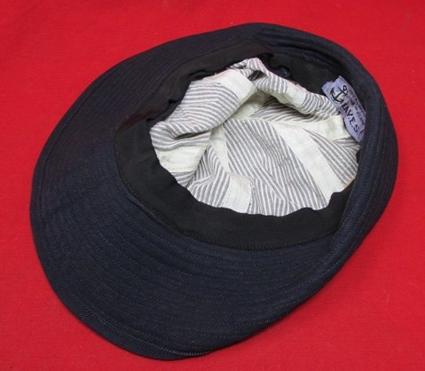  US WWII WAVES Enlisted Woman's Brimmed Hat, Navy Blue With Extra Seersucker Crown — image 3
