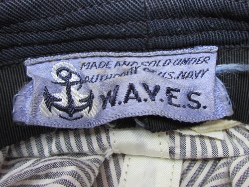  US WWII WAVES Enlisted Woman's Brimmed Hat, Navy Blue With Extra Seersucker Crown — image 4