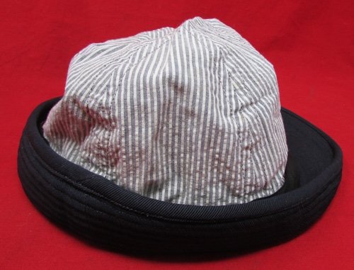  US WWII WAVES Enlisted Woman's Brimmed Hat, Navy Blue With Extra Seersucker Crown — image 6