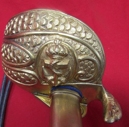  Italian WWII Royal Navy Officers Dress Sword, Scabbard & Knot — image 3