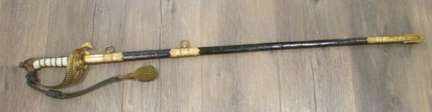  Italian WWII Royal Navy Officers Dress Sword, Scabbard & Knot — image 5