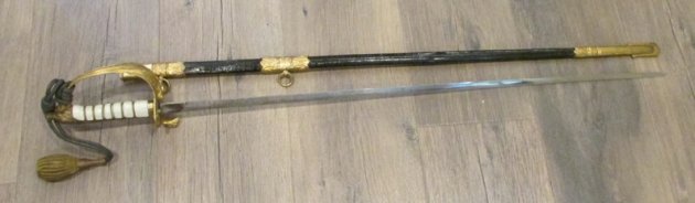  Italian WWII Royal Navy Officers Dress Sword, Scabbard & Knot — image 6