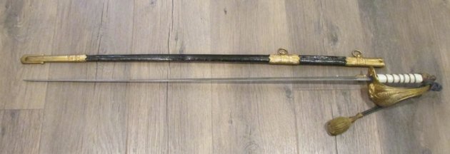  Italian WWII Royal Navy Officers Dress Sword, Scabbard & Knot — image 7