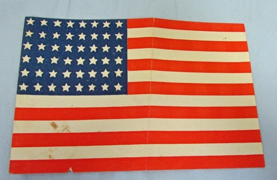  US WWII Paper Flag, 7x5 Inches, Interesting Souvenir Notice Reverse — image 2
