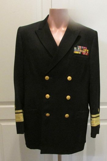  US Navy Cold War, Named Rear Admiral Reefer Jacket, Silver Star WWII, USS Yorktown — image 2