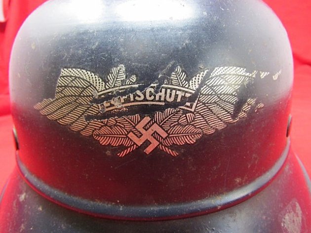  German WWII Luftschutz Gladiator Helmet & Liner & Chinstrap — image 3