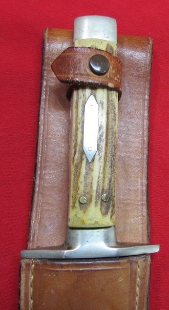  German Post WWII, Boker Mfg. Bowie Knife & Leather Sheath — image 2