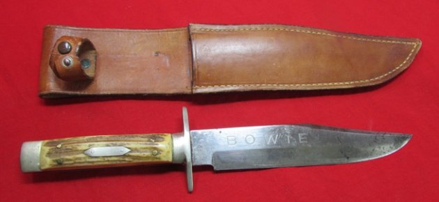  German Post WWII, Boker Mfg. Bowie Knife & Leather Sheath — image 3