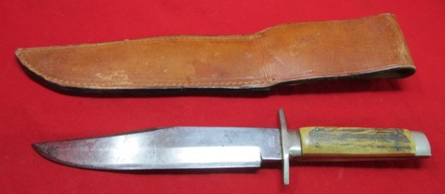  German Post WWII, Boker Mfg. Bowie Knife & Leather Sheath — image 7