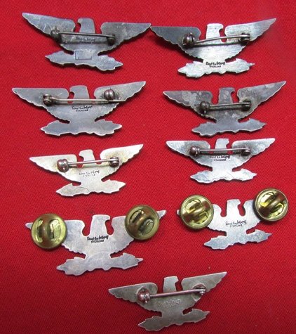  US Full Colonel Rank Insignia Lot, Sterling, All Luxenberg Manufacture, 9 pcs — image 3