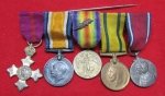  British WWI 5 Place Miniature Medal Bar