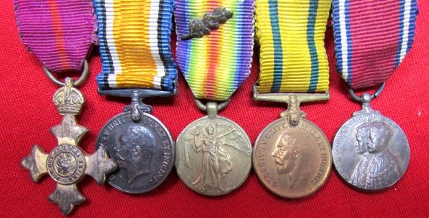  British WWI 5 Place Miniature Medal Bar — image 3