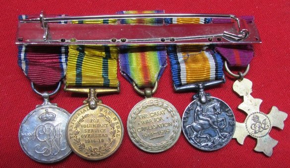  British WWI 5 Place Miniature Medal Bar — image 4