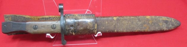  US WWI, Canadian Ross Rifle Bayonet, US Marked Grips & Scabbard — image 2