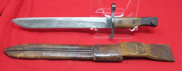  US WWI, Canadian Ross Rifle Bayonet, US Marked Grips & Scabbard — image 6