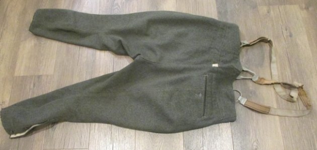  German WWII Feldgrau Wool Breeches and Suspenders, — image 2