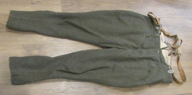  German WWII Feldgrau Wool Breeches and Suspenders, — image 3