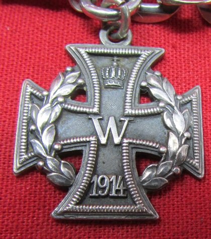  German WWI Iron Cross Watch Fob and Metal Chain — image 3