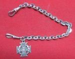 German WWI Iron Cross Watch Fob and Metal Chain