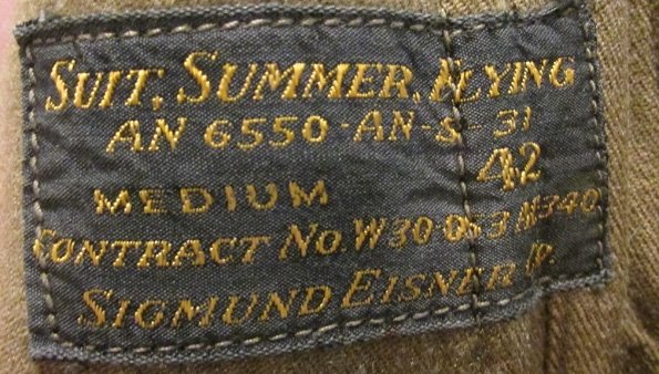  US WWII Aviators Worsted Wool Flying Suit, AN 6550 Suit, Size 42 — image 6