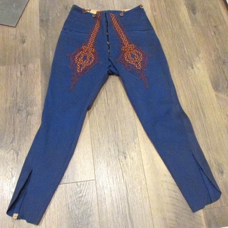  Hungarian WWI-WWII, Blue Wool  Hussar Pattern Trousers — image 2