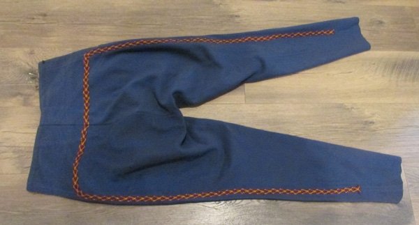  Hungarian WWI-WWII, Blue Wool  Hussar Pattern Trousers — image 4