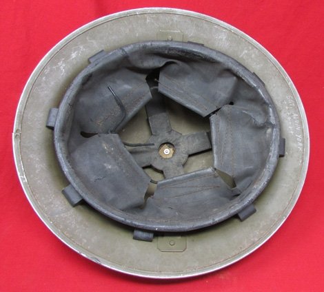  British WWII Steel Helmet and Liner, Dated 1942 — image 4
