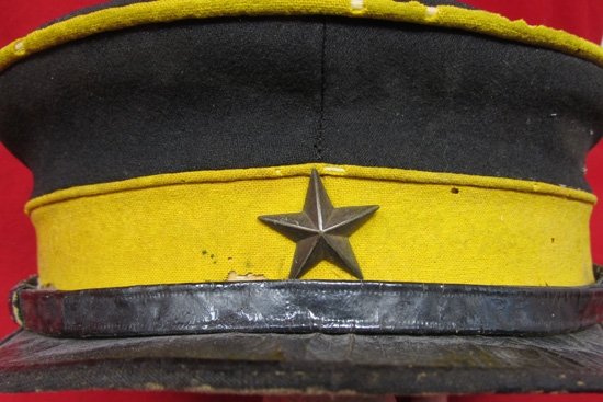  Japanese Taisho Era Army Enlisted Blue Wool Cap, Artillery Piping — image 3