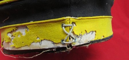  Japanese Taisho Era Army Enlisted Blue Wool Cap, Artillery Piping — image 4