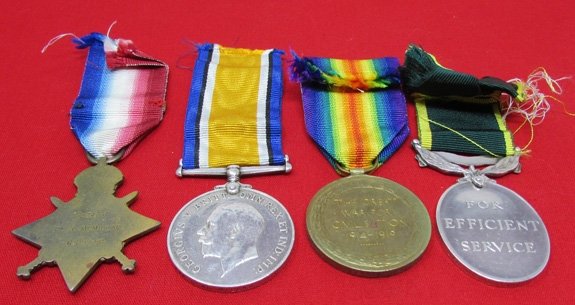  British WWI Medal Set of 4, Royal Highlanders (Black Watch) NCO, — image 3