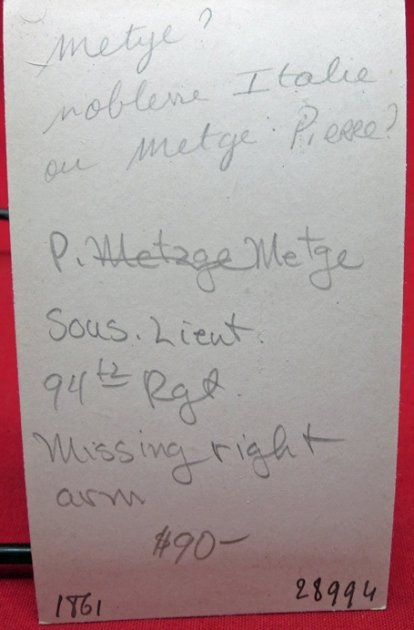  French 2nd Empire CDV, Crimea Officer, Amputated Arm — image 4