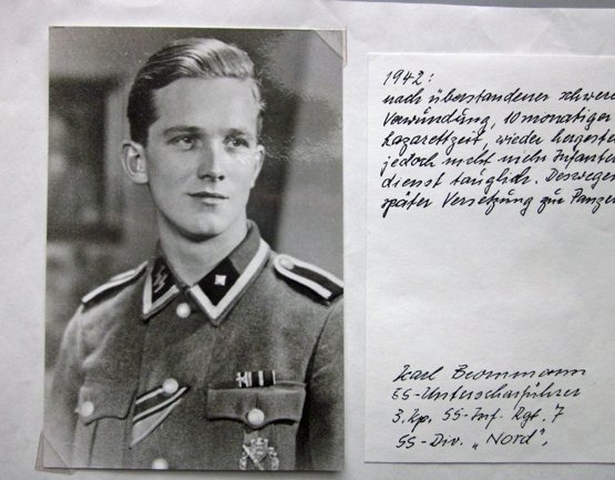  German WWII Waffen-SS Ritterkreuz Winner Photo and Postwar Mailing Envelope, Brommann — image 2