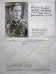German WWII Waffen-SS Ritterkreuz Winner Photo and Postwar Mailing Envelope, …