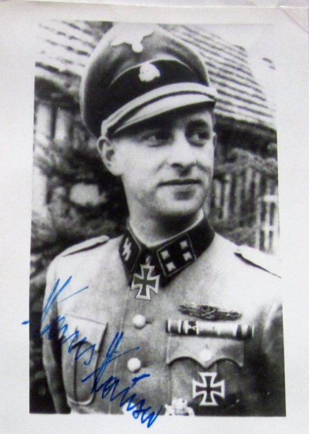  German WWII Waffen-SS Ritterkreuz Winner Autograph, Hans Hauser — image 2