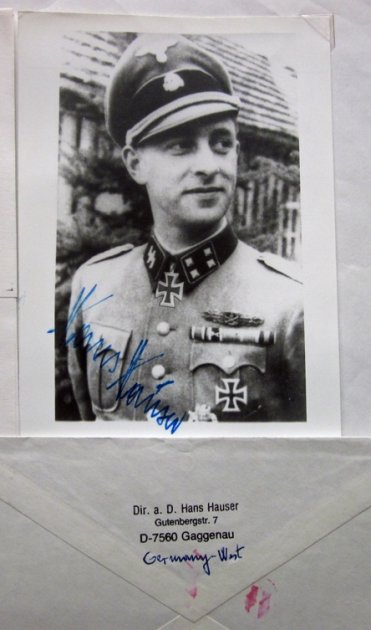  German WWII Waffen-SS Ritterkreuz Winner Autograph, Hans Hauser — image 4