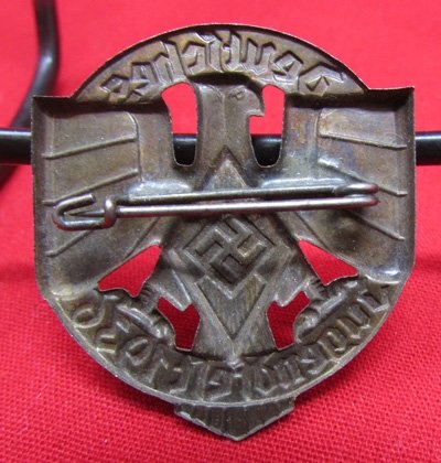  German WWII Hitler Youth Tinnie, Bronze Color, 1936 Youthfest, Cut-Out — image 3