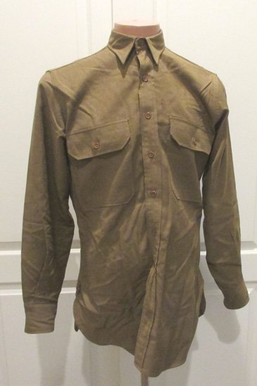  US WWII Olive Drab Wool Issue Shirt, 1937 Contract, 1941 Mfg — image 2