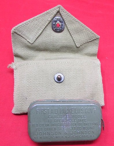  US WWII Canvas Bandage Pouch & Carlisle Bandage, J.S.&S.Co. 1943 — image 3