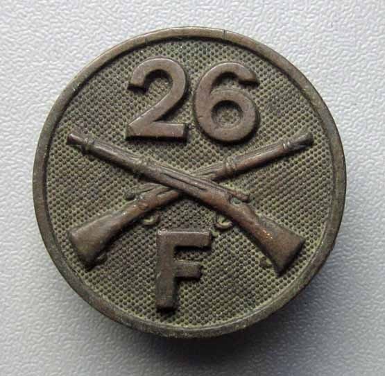  US WW1 Type 1 Collar Disc, Company F, 26th Infantry, 1st ID — image 2