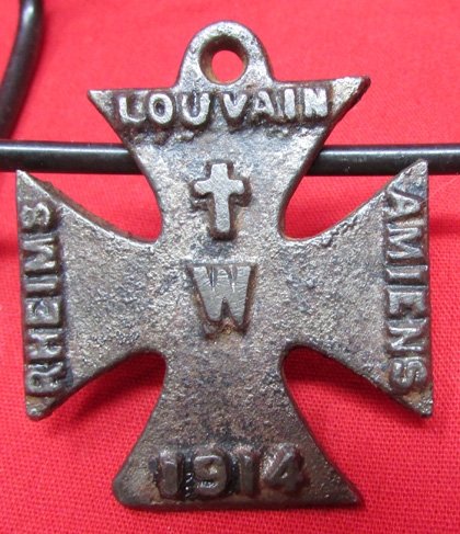  British WWI, Propaganda Iron Cross, Rheims, Louvain, Amiens, 1914. — image 2