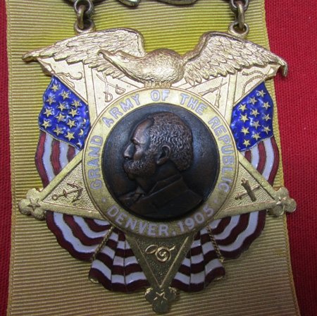  US Post Civil War, Denver Colorado GAR Delegate Badge, 39th National Encampment 1905 — image 5