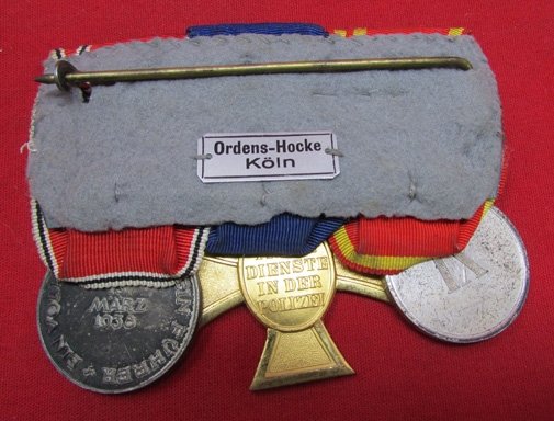  German WWII 3 Place Medal Bar, Parade Mount — image 4