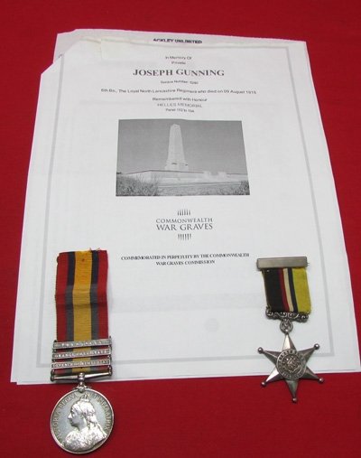  British Boer War QSA & Kimberly Star, KIA Gallipoli 1915, Loyal North Lancashire Rgt. — image 2