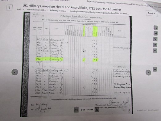  British Boer War QSA & Kimberly Star, KIA Gallipoli 1915, Loyal North Lancashire Rgt. — image 4