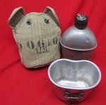 US WWII Army Canteen, Cup and Cover Set, OD, 1943, …